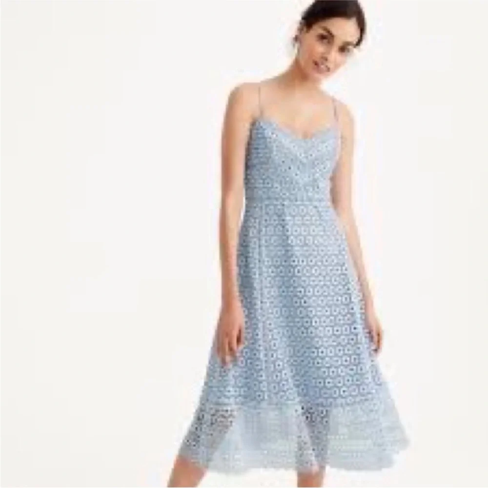 J Crew Daisy Lace Dress Light Blue - Picture 2 of 8